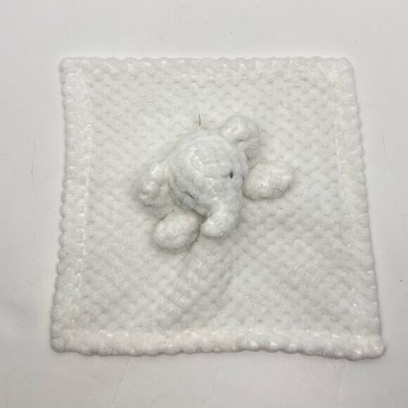 INF Inc. | White Elephant Head Pink Cheeks Plush Soft Minky 12" Square Lovie - Picture 7 of 7